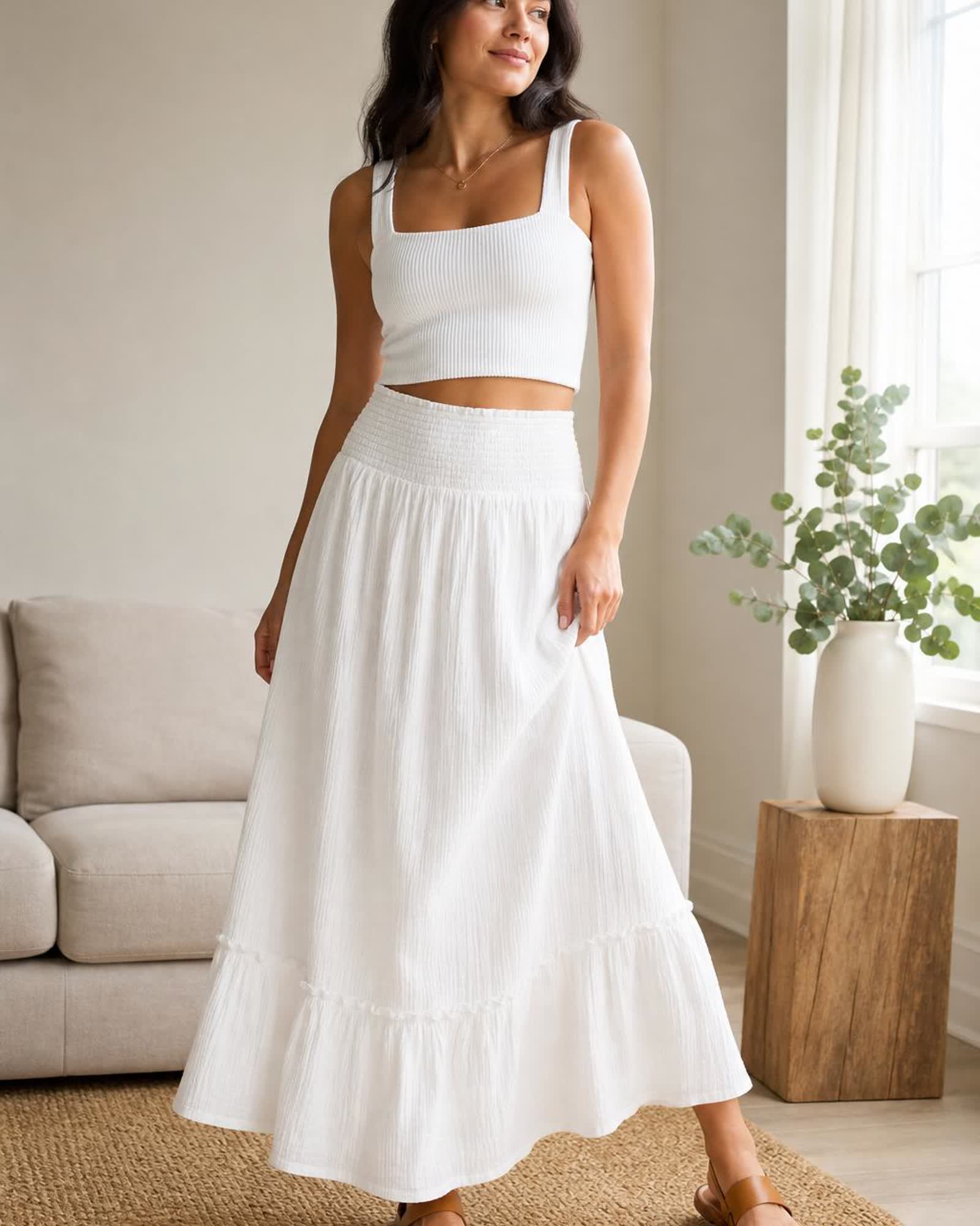The Organic Cotton Gauze Maxi Skirt